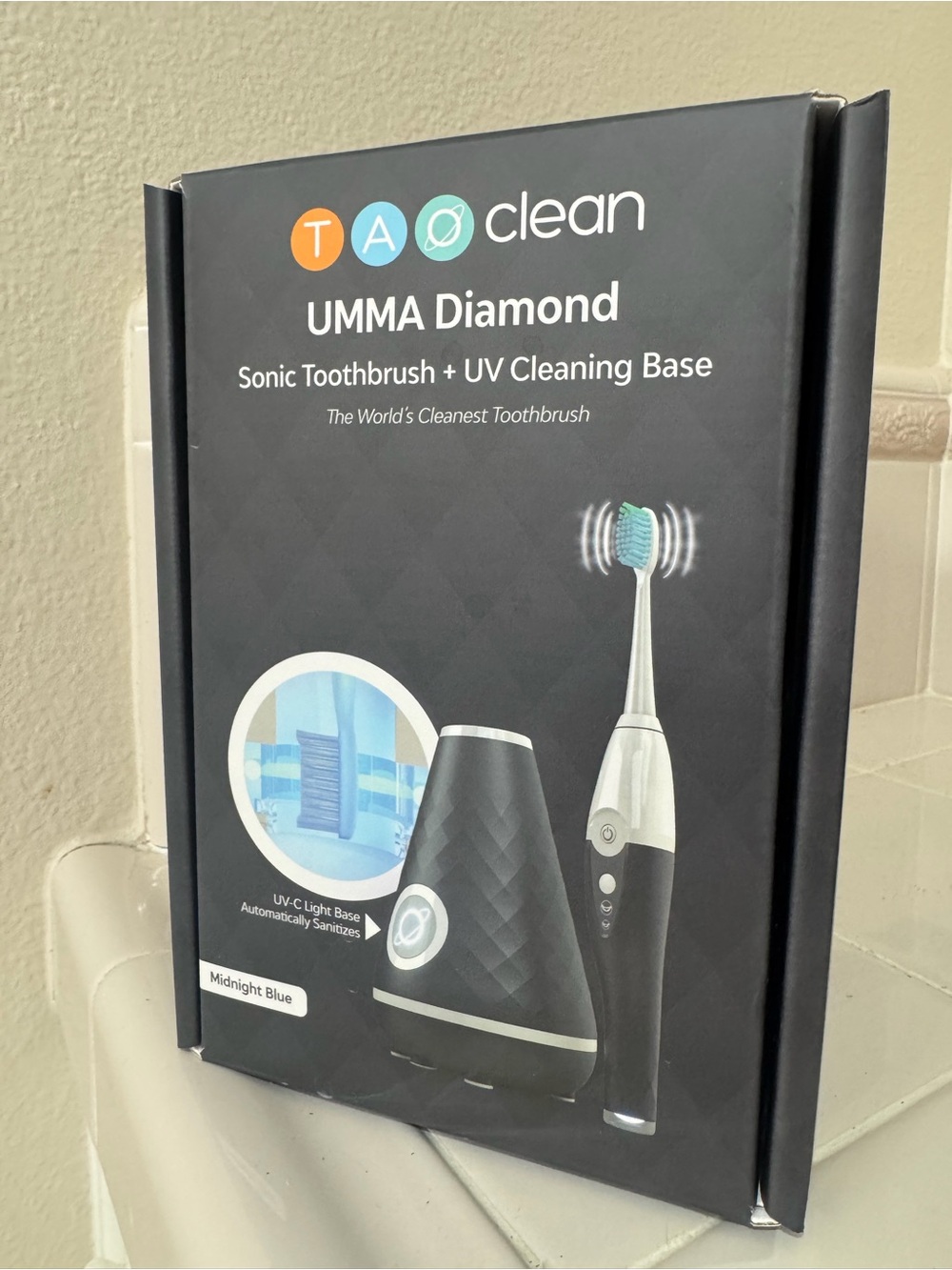TAØclean UMMA Diamond Sonic Toothbrush with UV Cleaning Base - Midnight Blue